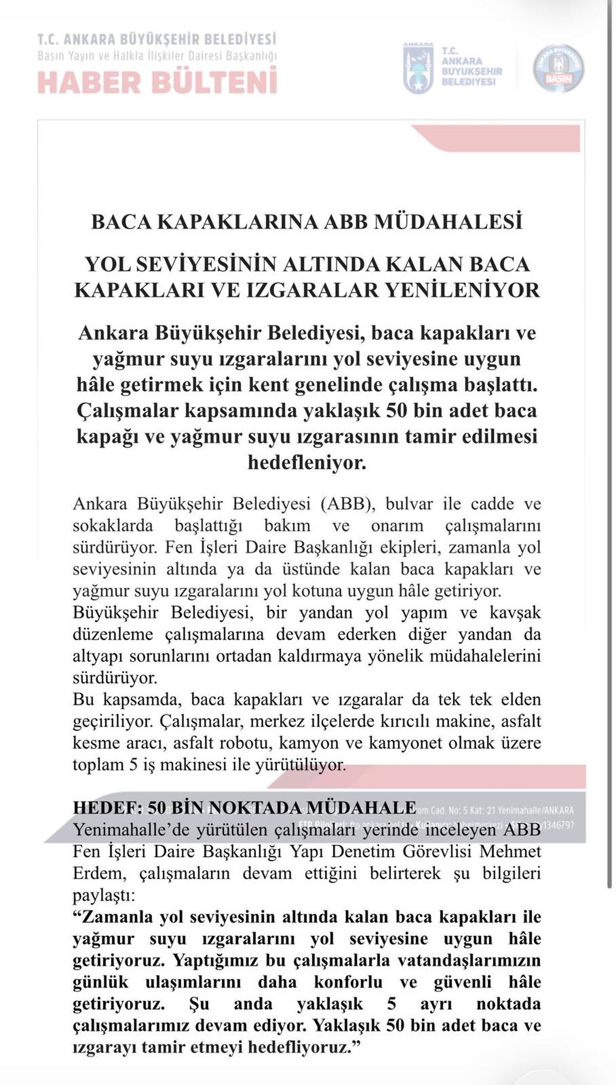 Ankara’da Mazgal Çalışmaları Yalanlandı
