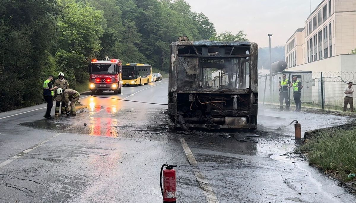 Beykoz’da İETT otobüsü alev alev yandı