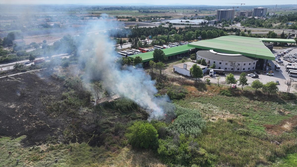 Edirne’de Otluk Alanda Yangın