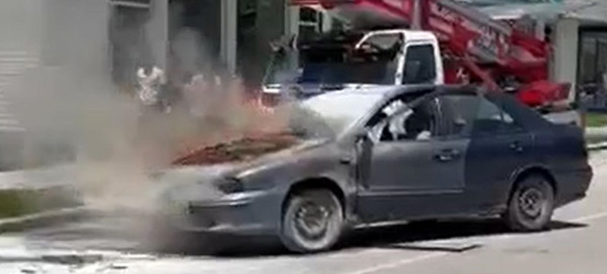 Erzurum’da Araç Yangını