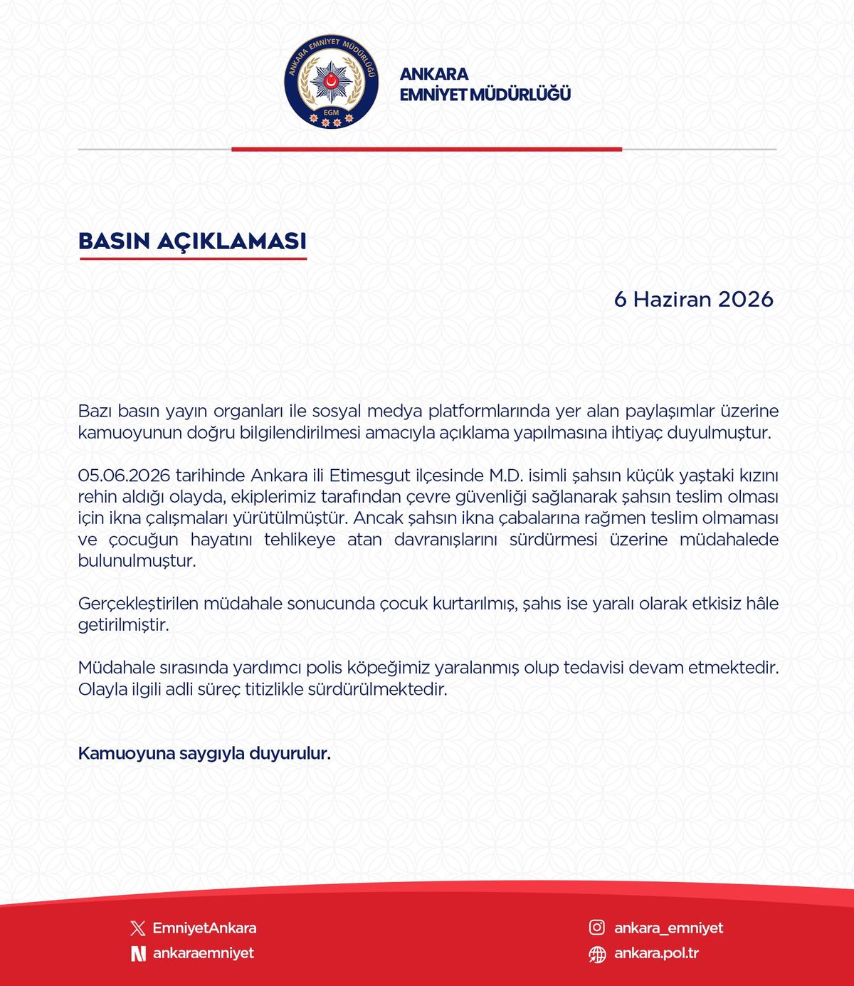 Etimesgut’ta Rehin Alma Olayı