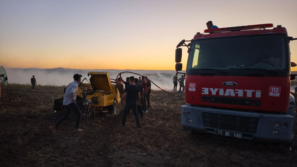 Kırıkkale’de Saman Balyası Yangını
