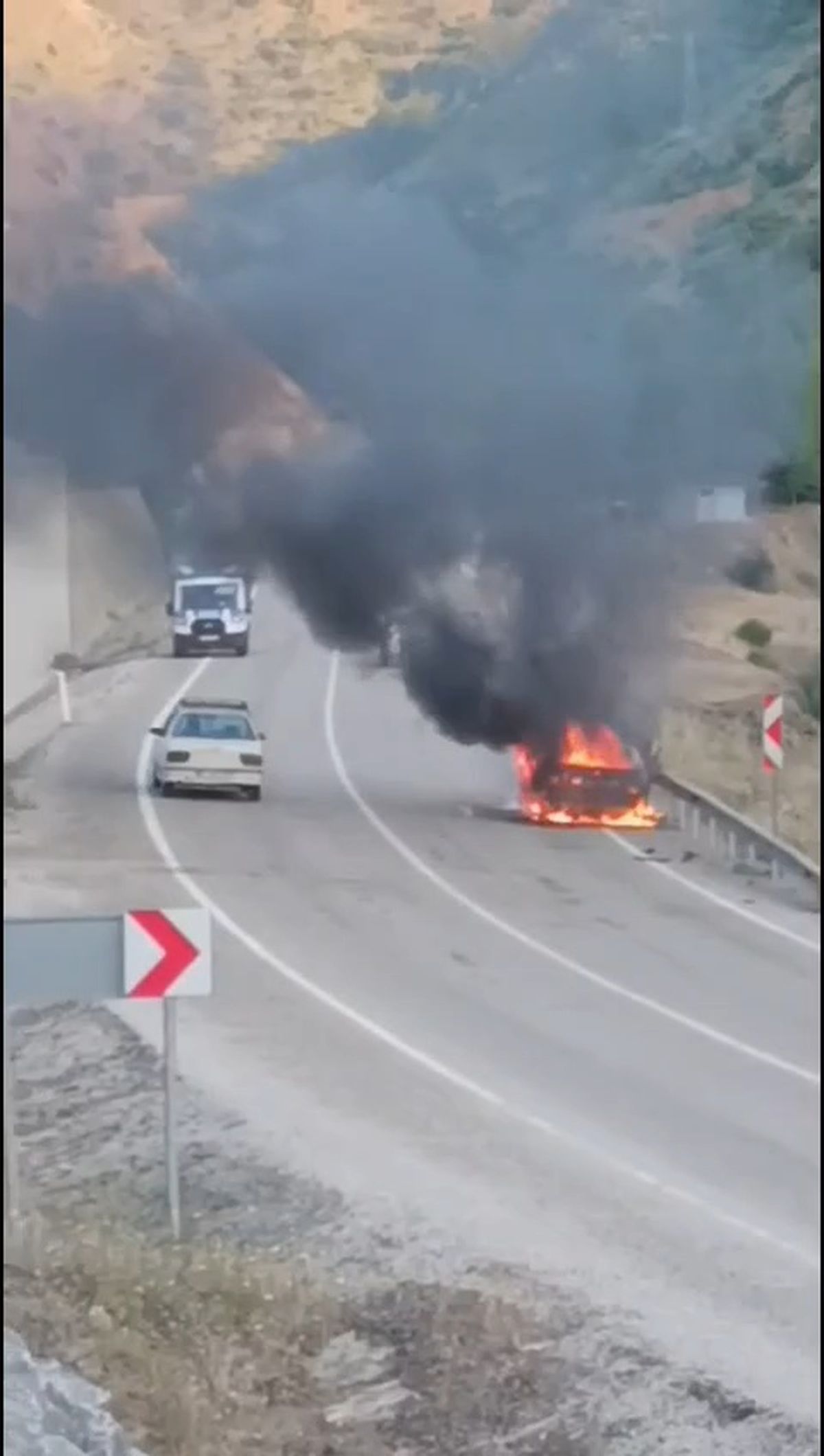Kozan’da Seyir Halindeki Otomobil Yandı