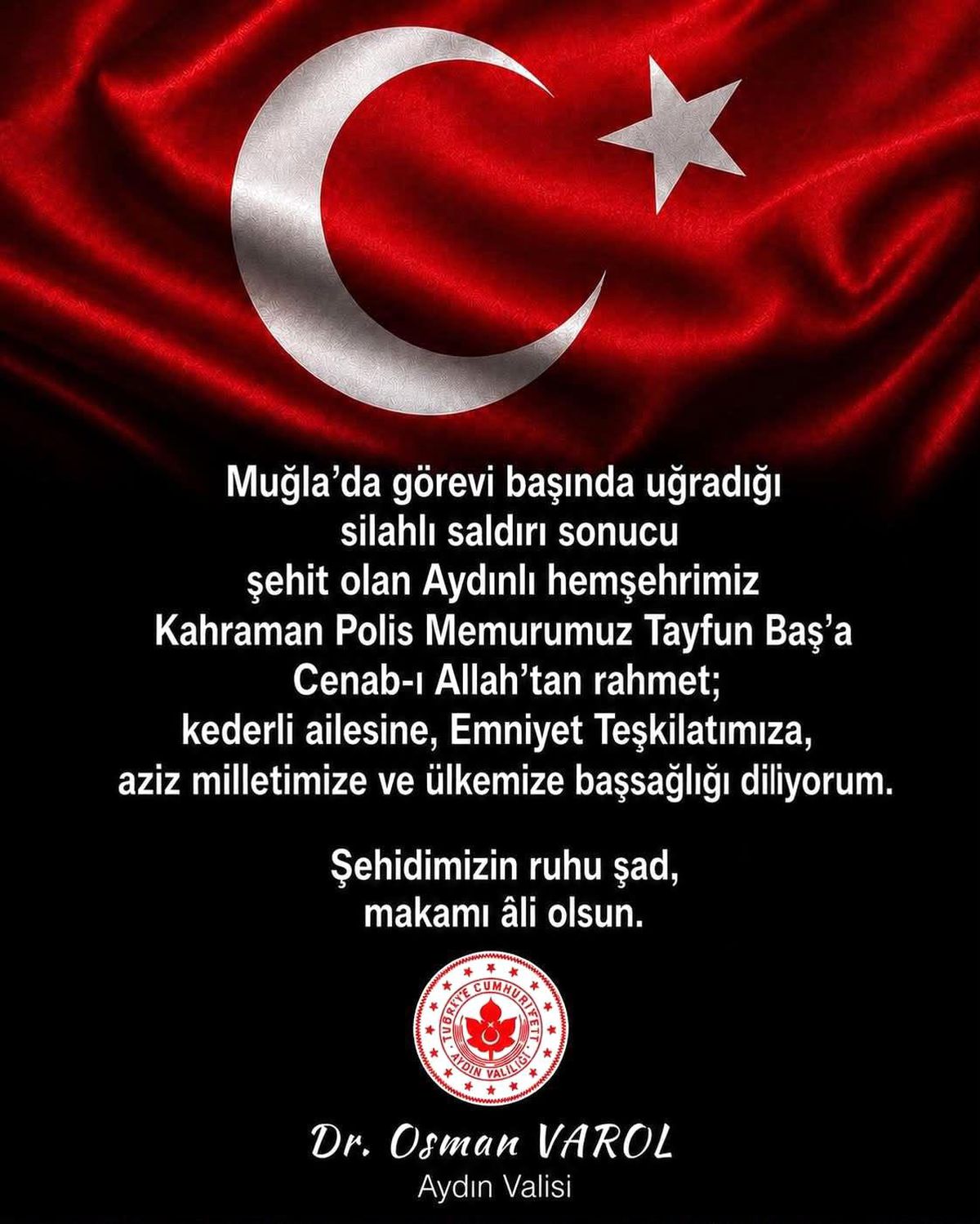 Muğla’da polis memuru şehit oldu