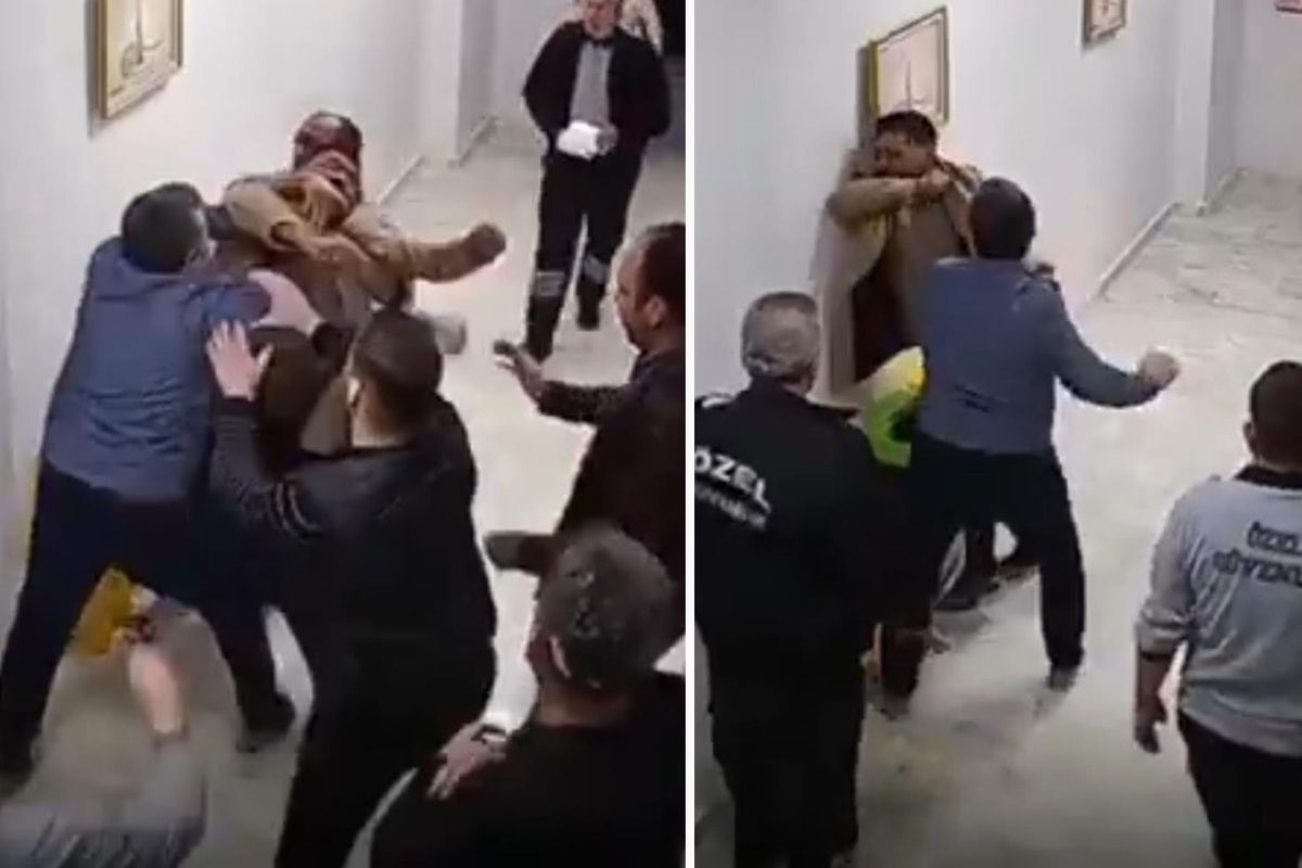 Skandal görüntüler! Hastane müdür, çalışanı defalarca yumruklayarak bayılttı